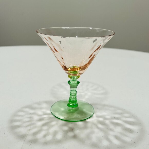 Other - 1910 Mcdonalds Glass Champagne Optic Watermelon Stem Sherbet Coupe Prism -
